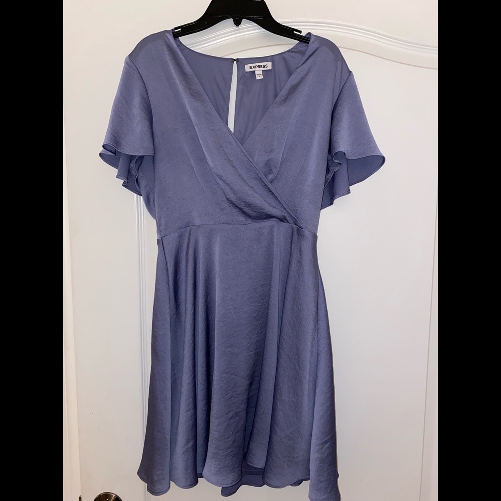 Express Flutter Sleeve Fit & Flare Dress